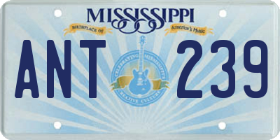 MS license plate ANT239