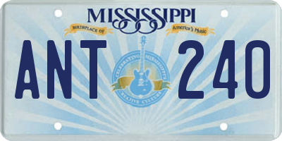 MS license plate ANT240