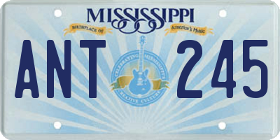 MS license plate ANT245