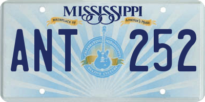 MS license plate ANT252