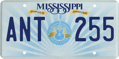 MS license plate ANT255