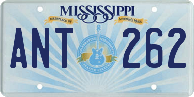 MS license plate ANT262