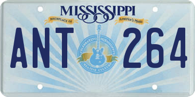 MS license plate ANT264