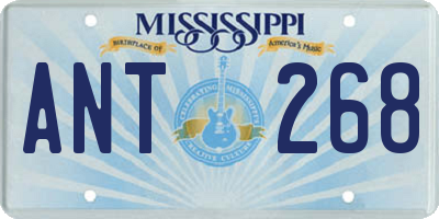 MS license plate ANT268