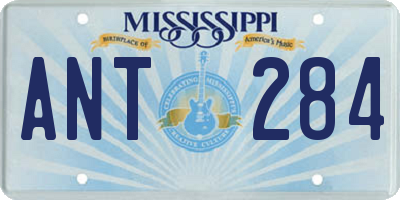 MS license plate ANT284