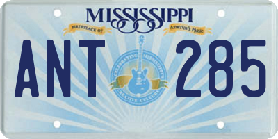 MS license plate ANT285