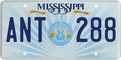 MS license plate ANT288