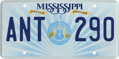 MS license plate ANT290