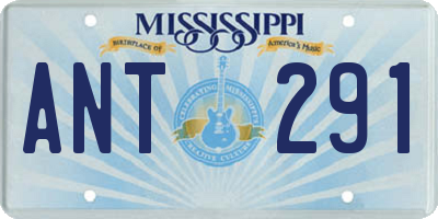 MS license plate ANT291