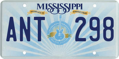 MS license plate ANT298