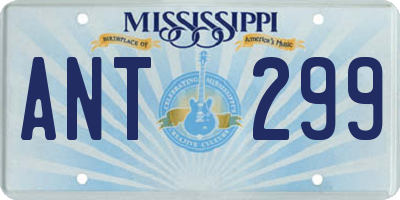 MS license plate ANT299