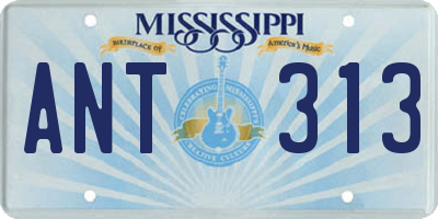 MS license plate ANT313