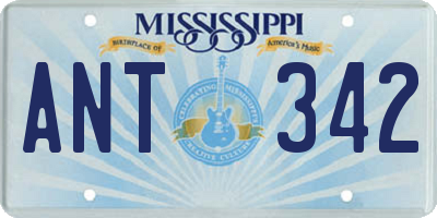 MS license plate ANT342