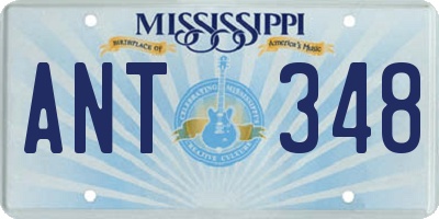 MS license plate ANT348