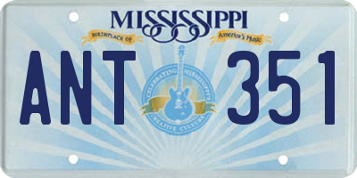MS license plate ANT351