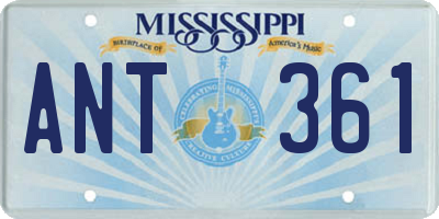 MS license plate ANT361