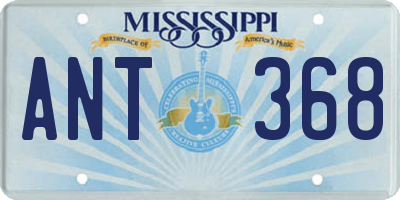 MS license plate ANT368