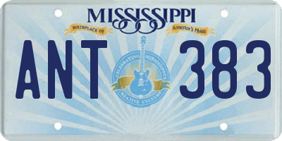MS license plate ANT383