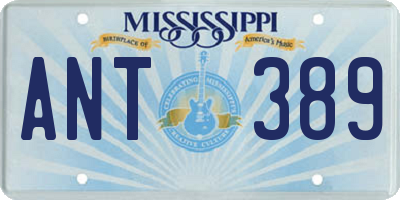 MS license plate ANT389