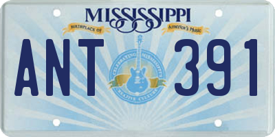 MS license plate ANT391