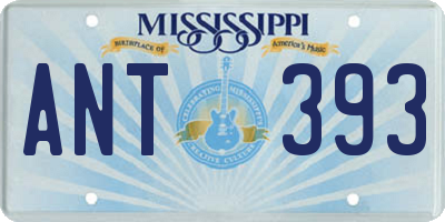 MS license plate ANT393