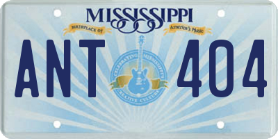 MS license plate ANT404