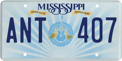 MS license plate ANT407