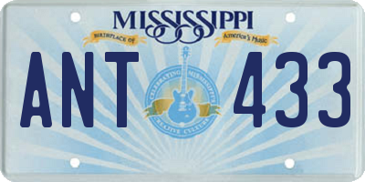 MS license plate ANT433