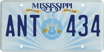 MS license plate ANT434