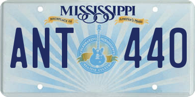 MS license plate ANT440