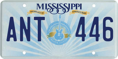 MS license plate ANT446