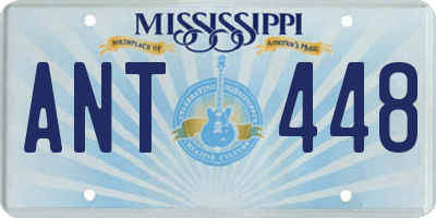 MS license plate ANT448