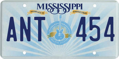 MS license plate ANT454