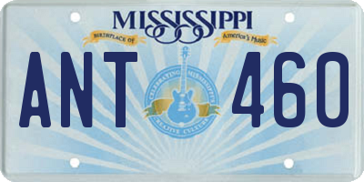 MS license plate ANT460
