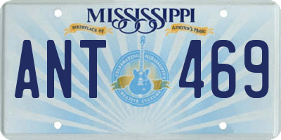 MS license plate ANT469