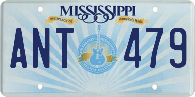 MS license plate ANT479