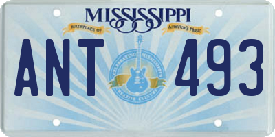 MS license plate ANT493