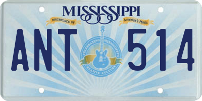 MS license plate ANT514