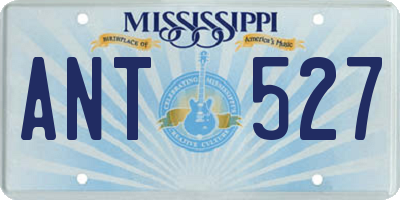 MS license plate ANT527