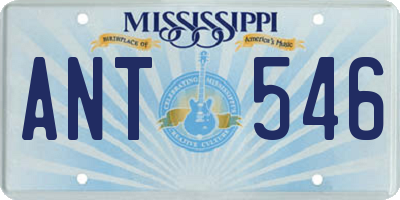 MS license plate ANT546