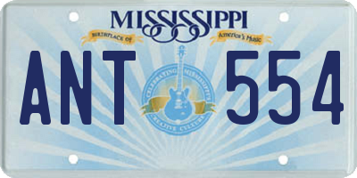 MS license plate ANT554