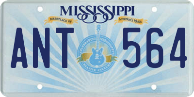 MS license plate ANT564