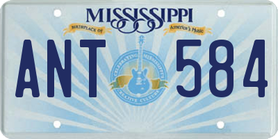 MS license plate ANT584