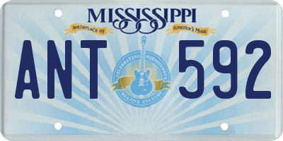 MS license plate ANT592