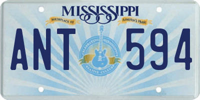 MS license plate ANT594