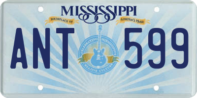 MS license plate ANT599