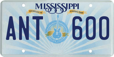 MS license plate ANT600