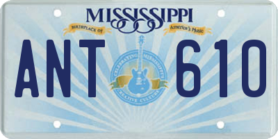 MS license plate ANT610