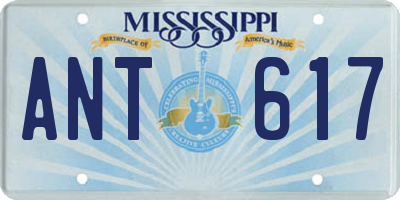 MS license plate ANT617