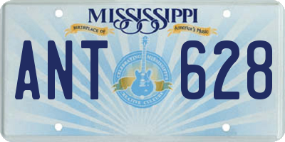 MS license plate ANT628